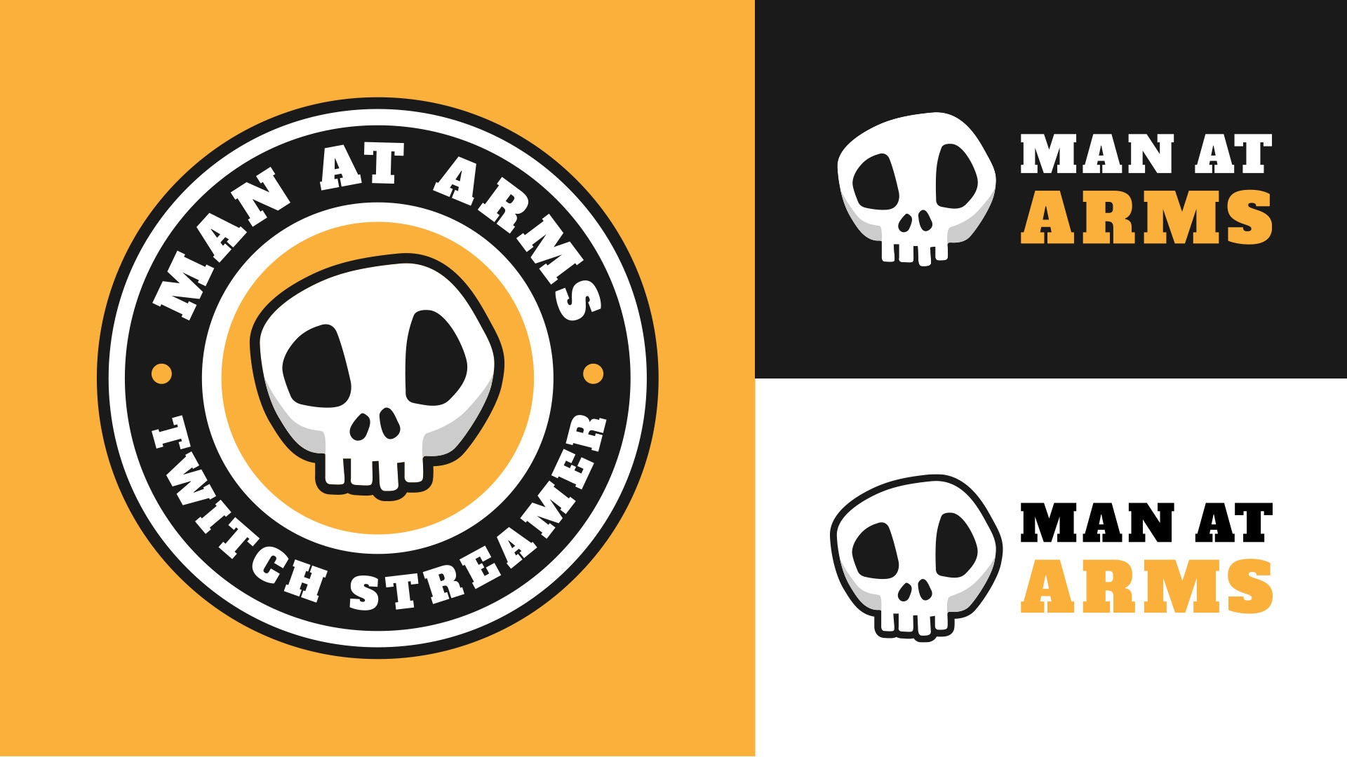 man at arms brand identity design for twitch streamer